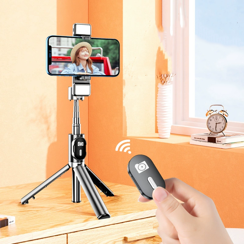 Selfie stick mobile phone holder bluetooth tripod