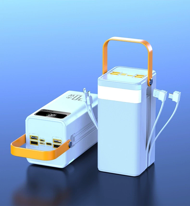 30,000/50,000 mAh  large capacity super fast charging power bank with built-in cable and digital display
