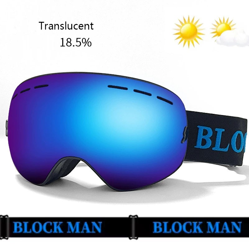 Double-layer anti-fog large spherical ski glasses winter mountaineering outdoor sports goggles anti-snow blindness UV snow goggles